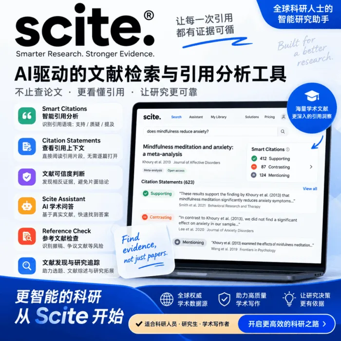 Scite Premium版本 AI智能文献检索与引用分析 - 图片 2
